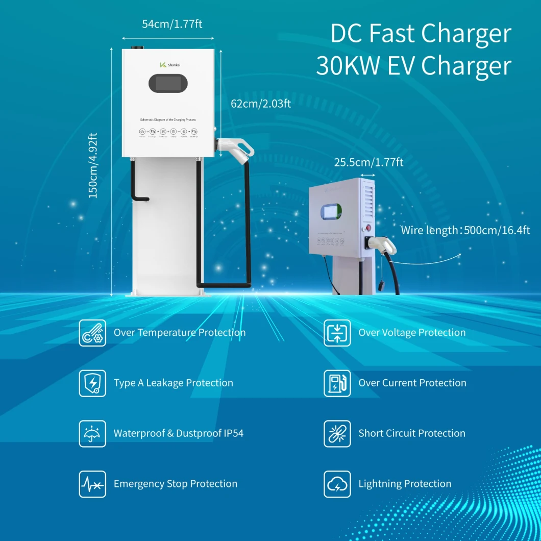 EV Charging Staion for Businss Public EV Charger Station with Double Guns