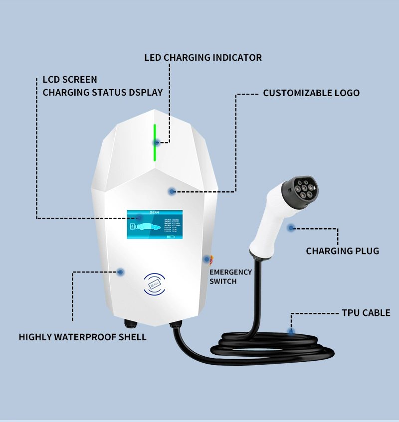 2023 Hot Selling 11kw Automotive Battery Powered Electric Vehicle Charging Station APP Controlled Electric Vehicle Charger