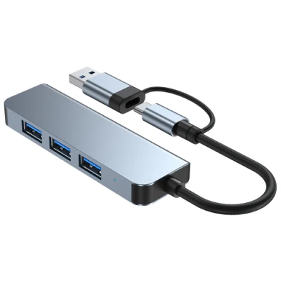 Nueva llegada dos en uno Tpyec Hub 4in1 USB3.0 Splitter Laptop Docking Station