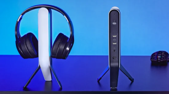 Soporte de trípode para auriculares con potente concentrador de extensión Iluminación RGB Soporte para auriculares para juegos